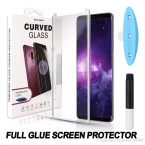Скрийн протектор от закалено стъкло 3D Full screen с течно UV лепило и лампа в комплекта за Samsung Galaxy Note 8 N950F прозрачен